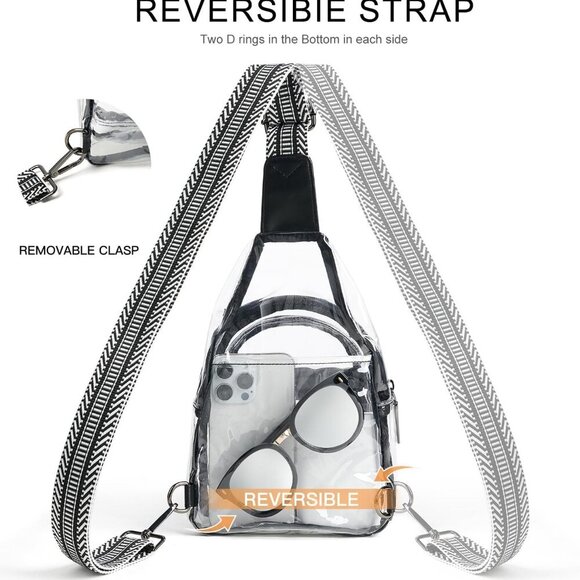 Clear Sling Bag - Stadium Approved Purse Backpack Crossbody Fanny Pack for Women - Picture 6 of 9